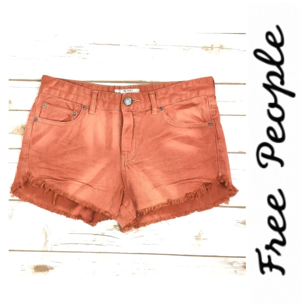 Free People Burnt Orange Cutoff  Fringe Shorts